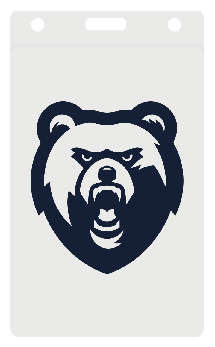 Vertical Hard Plastic ID/Keycard Holder - Bear Head