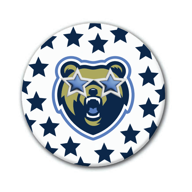 Button - Starry Eyed Bear Head