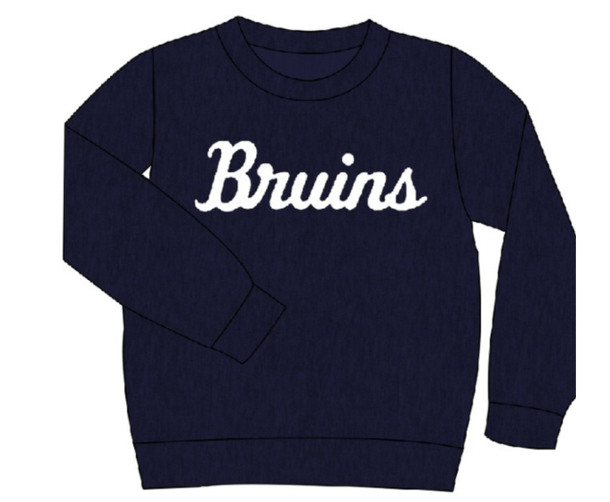 Girls' Navy Sweater - Bruins Script