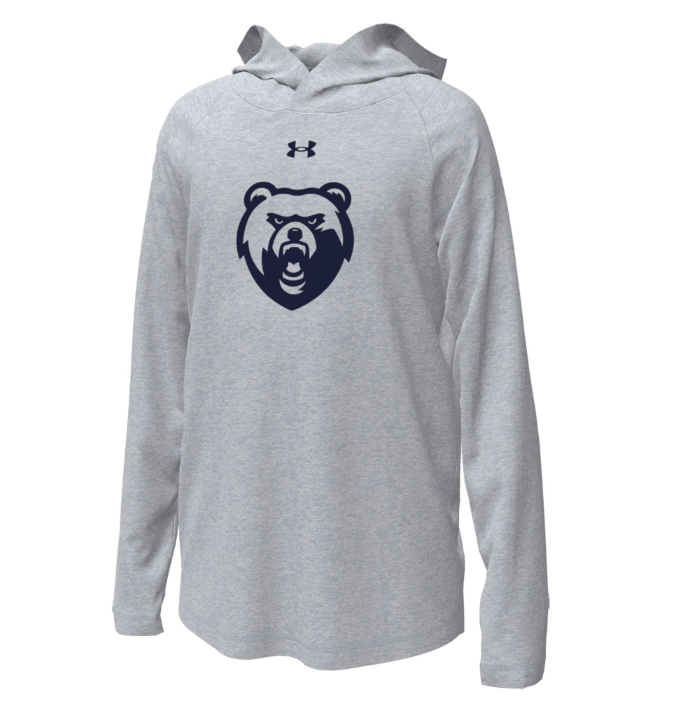 Boys' Under Armour Tech Stretch Mod Grey Hood - Bear Head