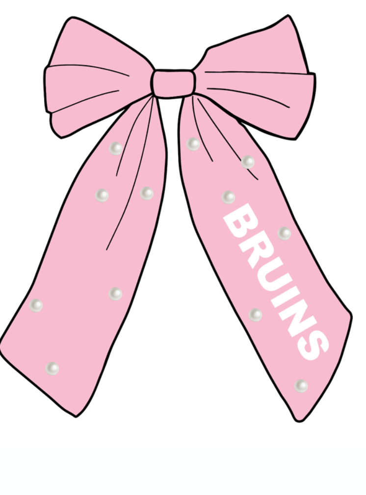 Pink Beaded Bow - Bruins