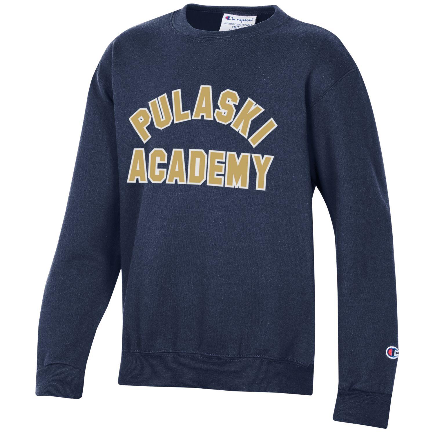 Girls' Champion Powerblend Fleece Crew - MNavy - Pul/Acad