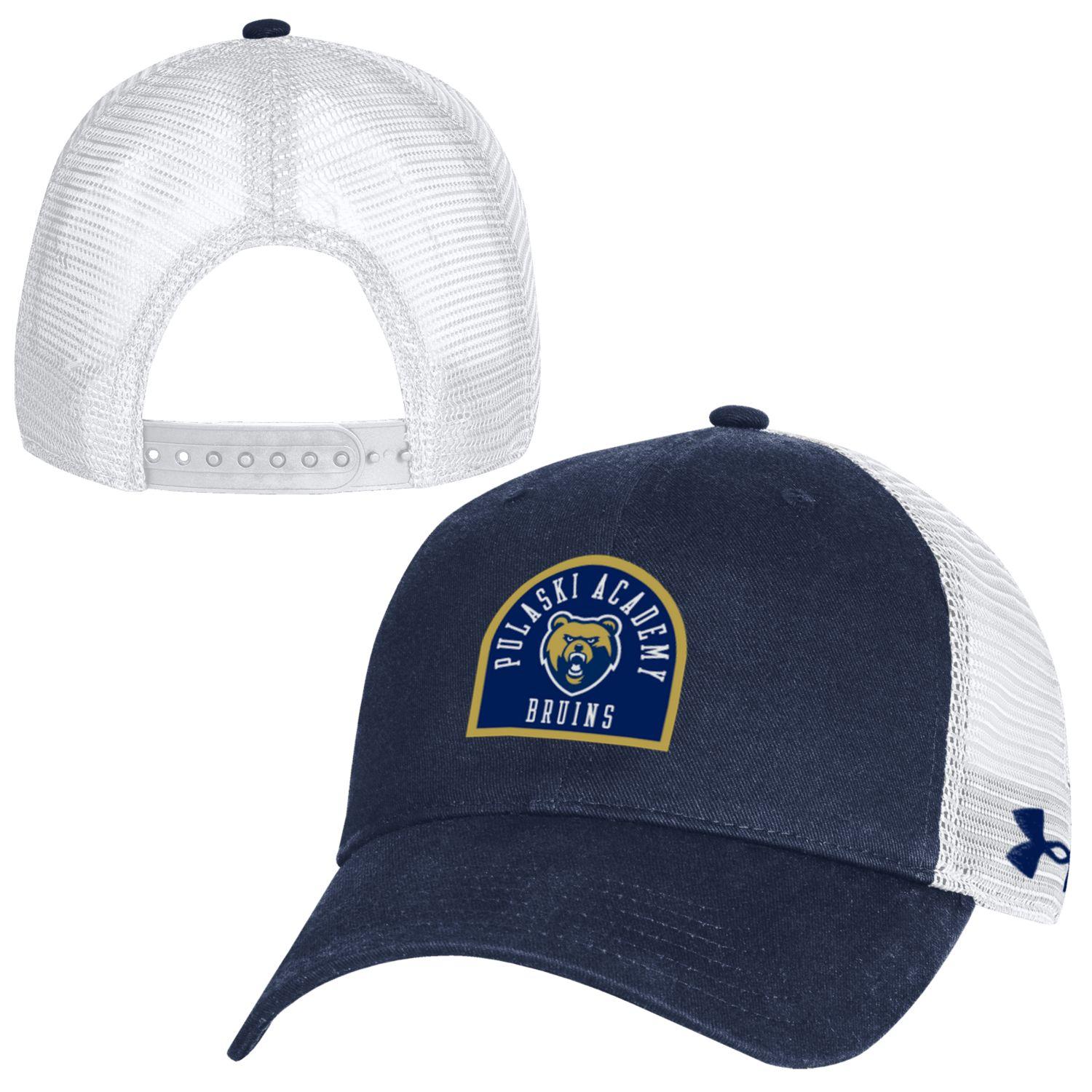 UA Washed Cotton Navy/White Trucker Hat - PA BRUINS Patch