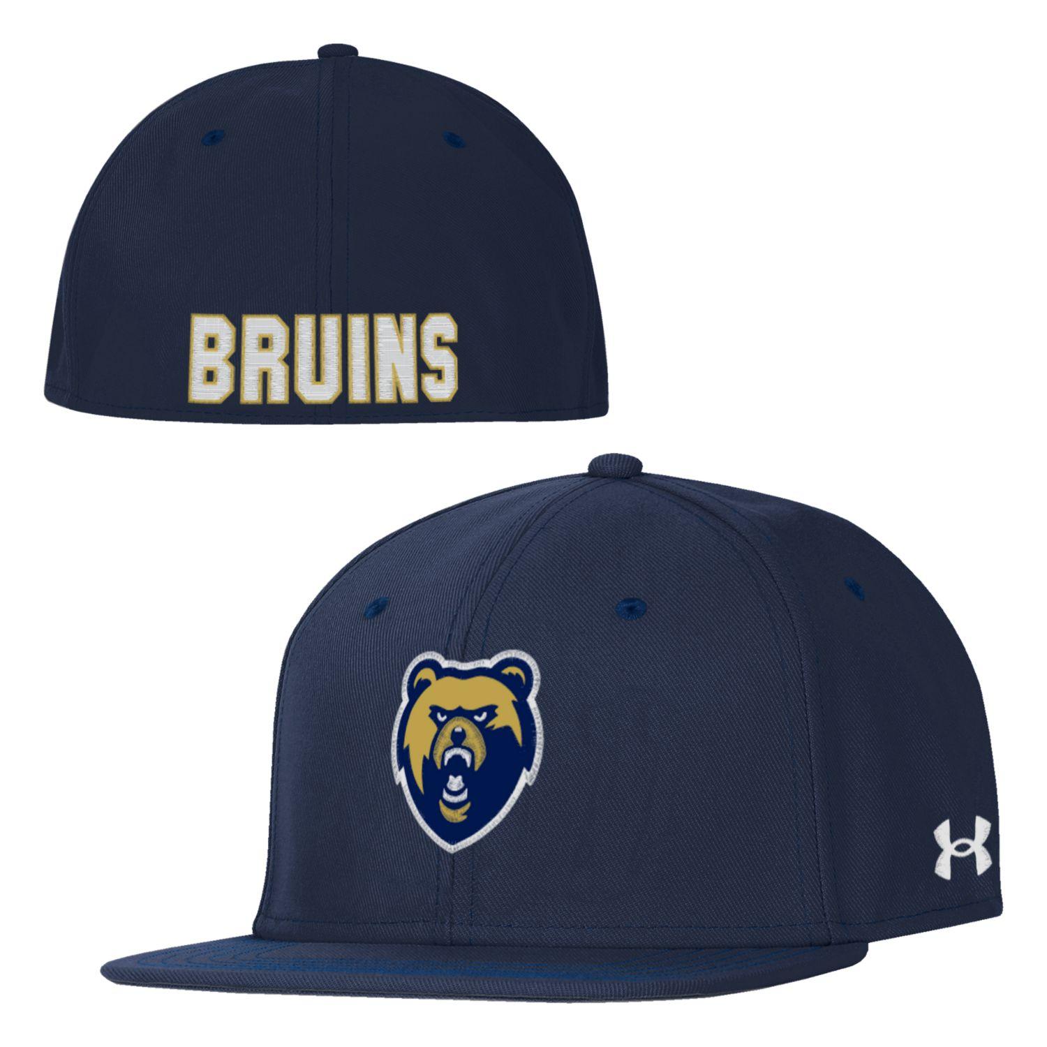 UA Huddle 3 Size Navy/White Flatbill Hat - 3D Bear/BRUINS