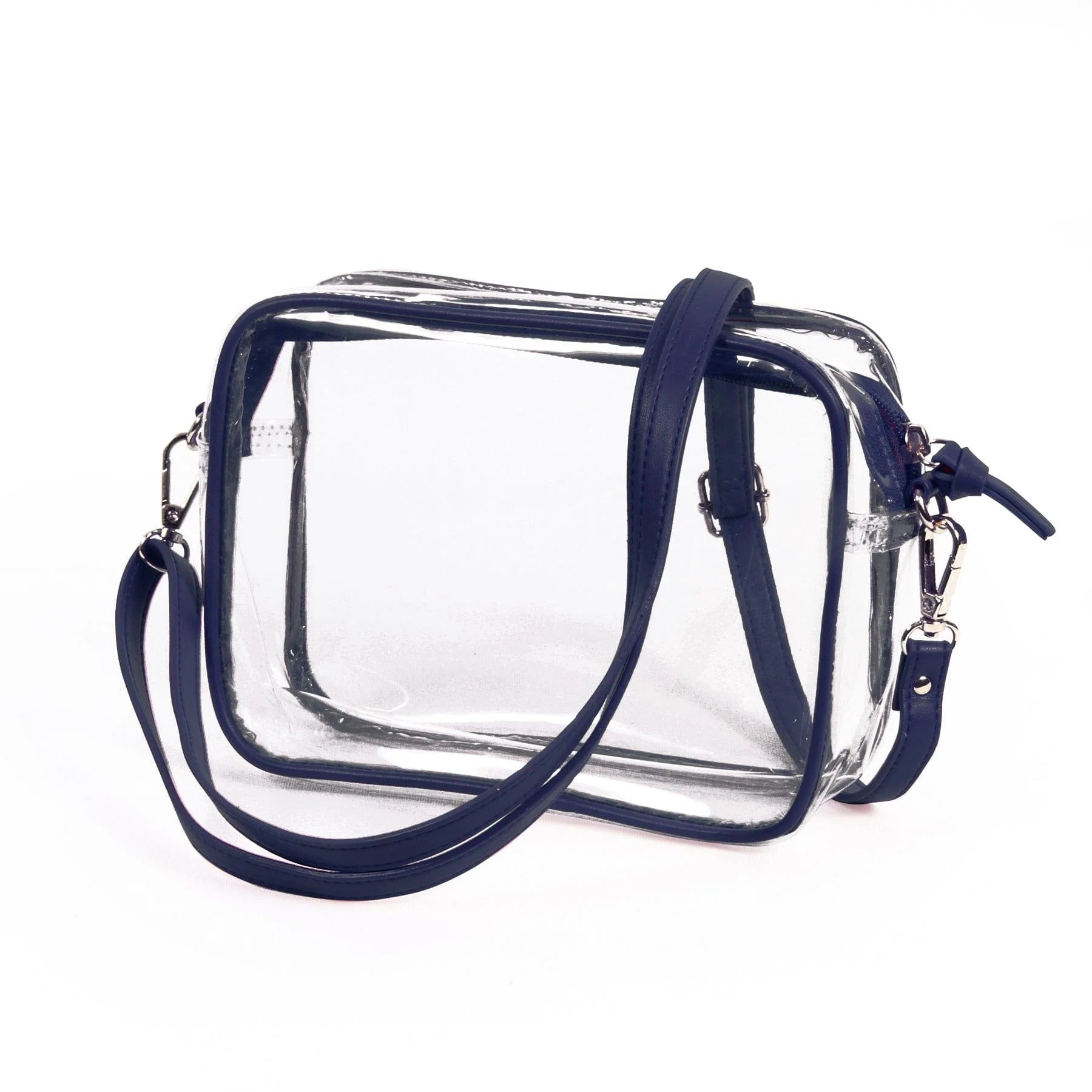 Bridget Clear Purse w/ Navy Trim