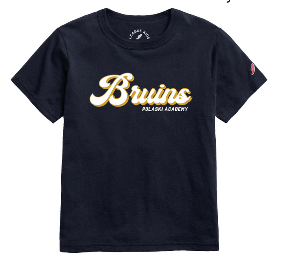 Girls' League Tumble SS Tee - Fall Navy - Bruins Script over PA