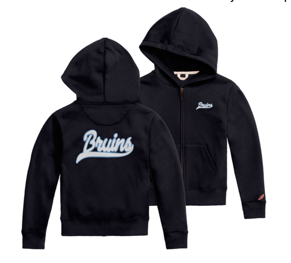 Girls' League Essential Full Zip - Navy - Bruins Script