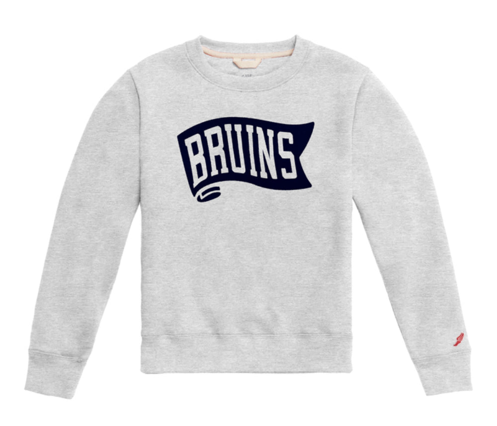 Girls' League Essential Fleece Crew - Classic Ox - BRUINS pennant