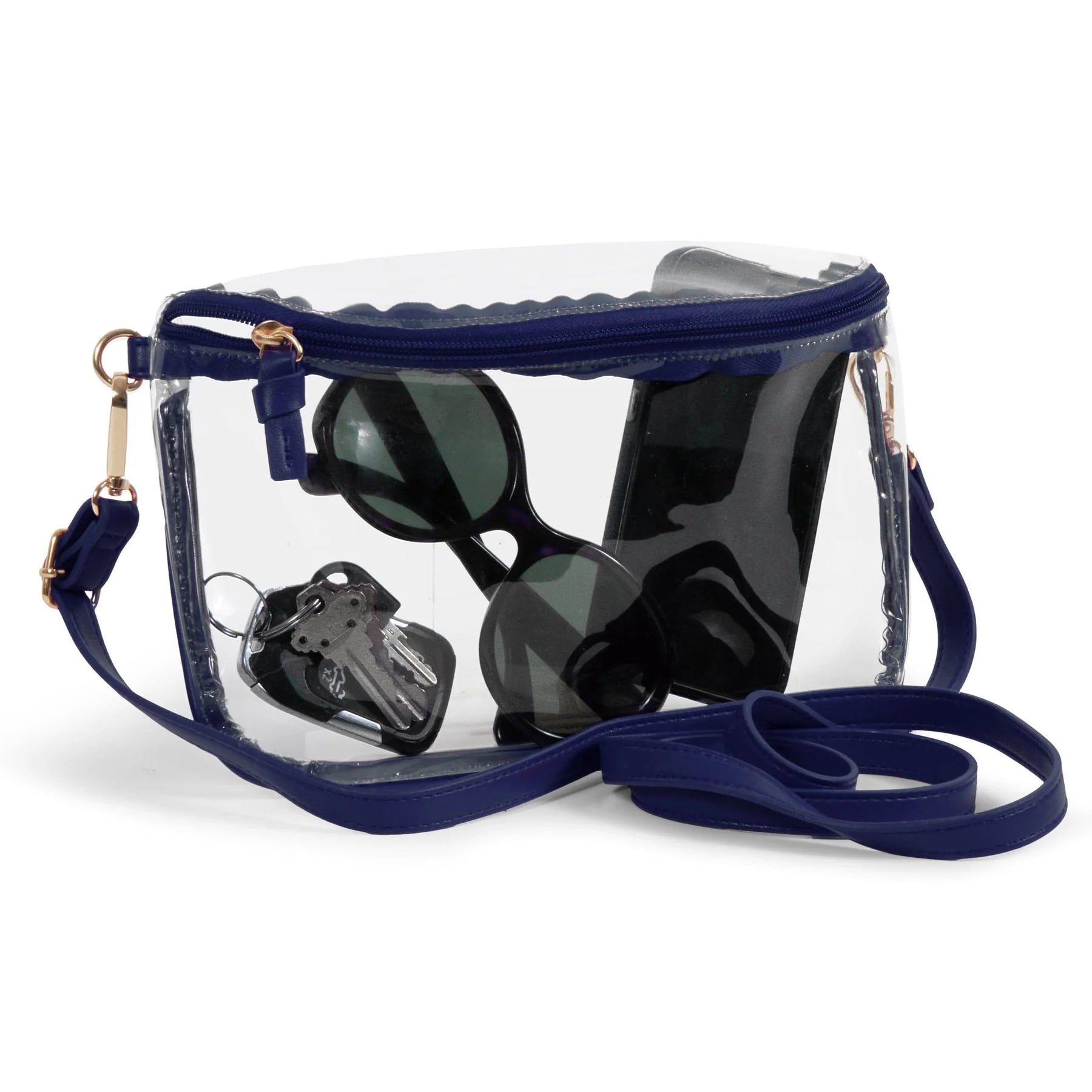 Clear Cross Body w/ Navy Trim
