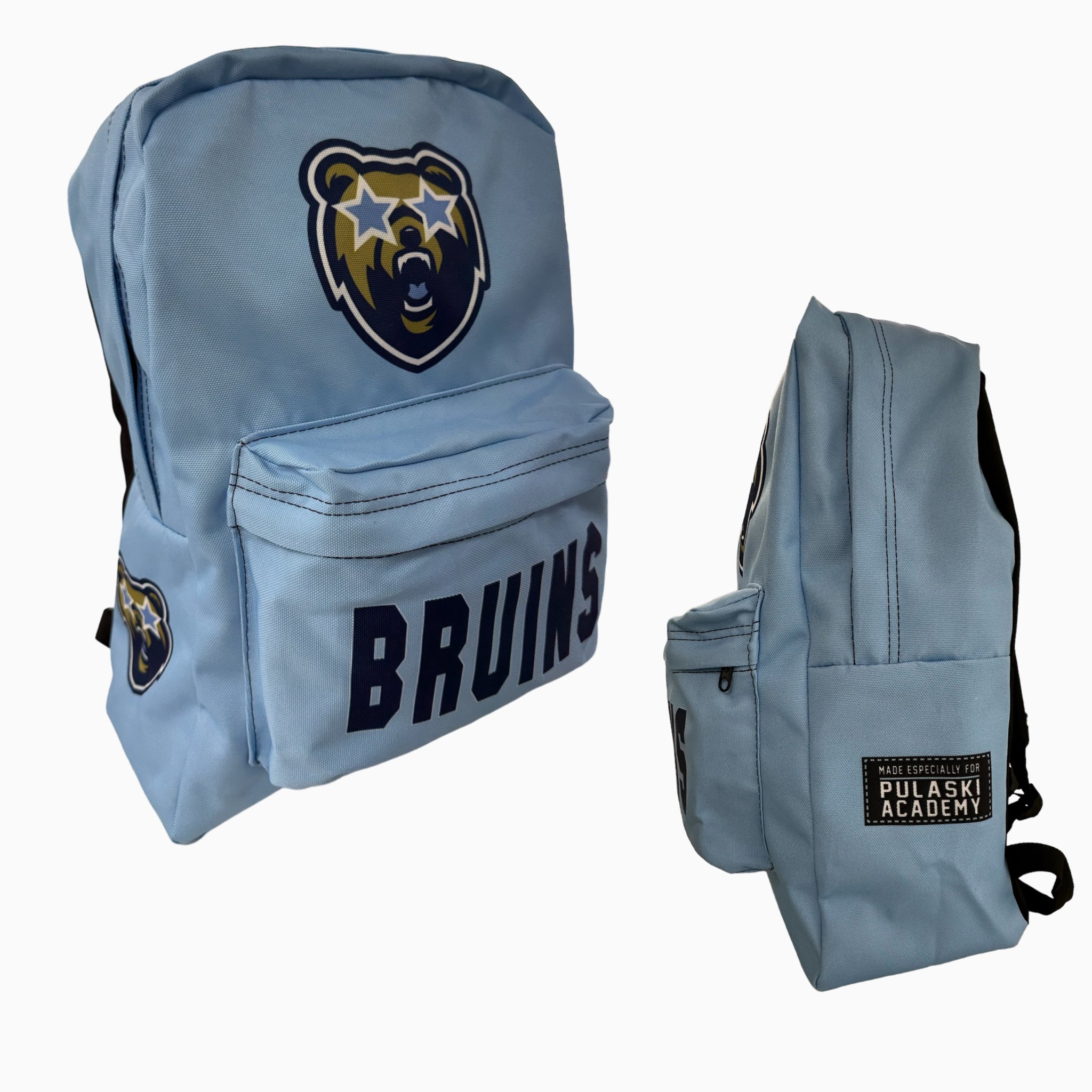 Light Blue Backpack - Starry Eyed Bear Head
