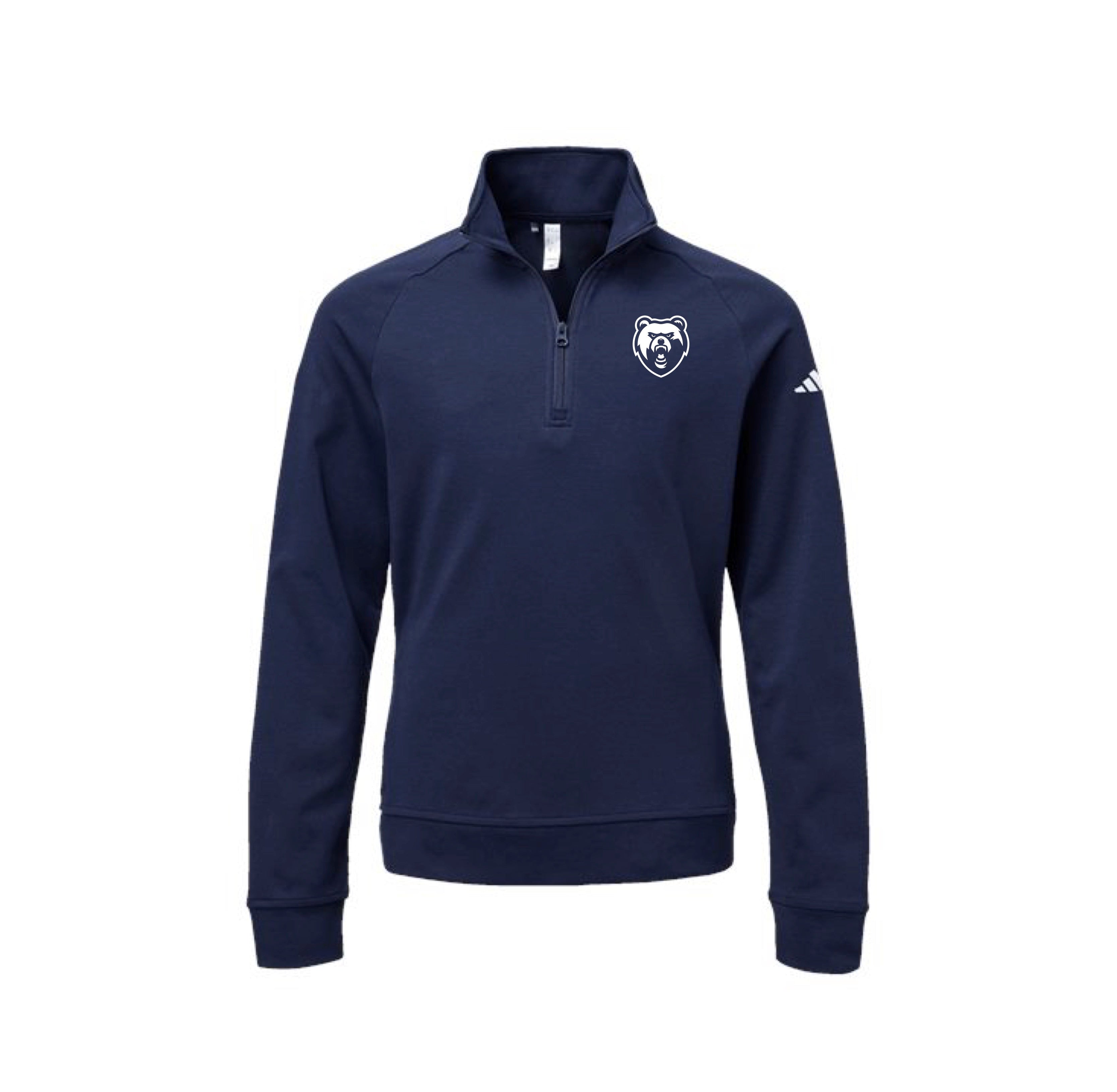 Youth Adidas Navy 1/4 zip - Bear Head