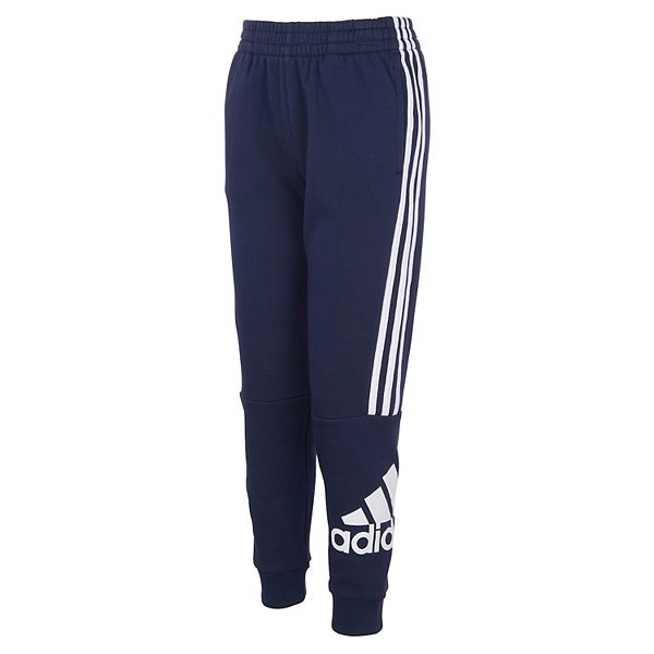 Toddler Boys' Adidas Core 3 Stripe Jogger - White BRUINS