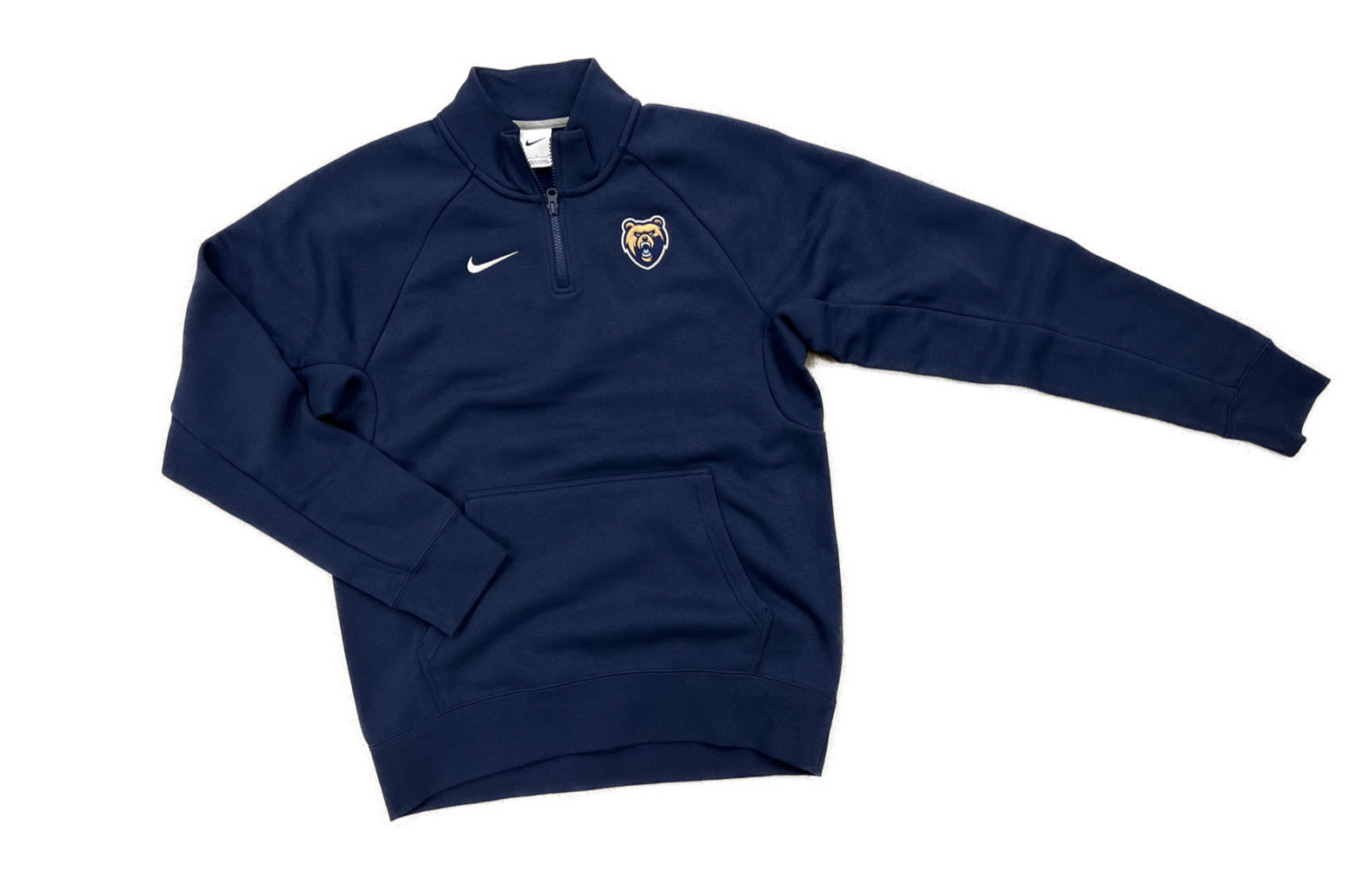 Men's Nike Club Fleece 1/4 Zip-BearHead (Navy OR White)