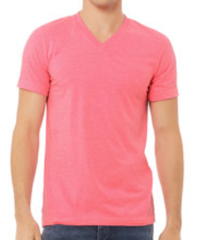 Blank Women's Bella + Canvas V-Neck Neon Pink Tee