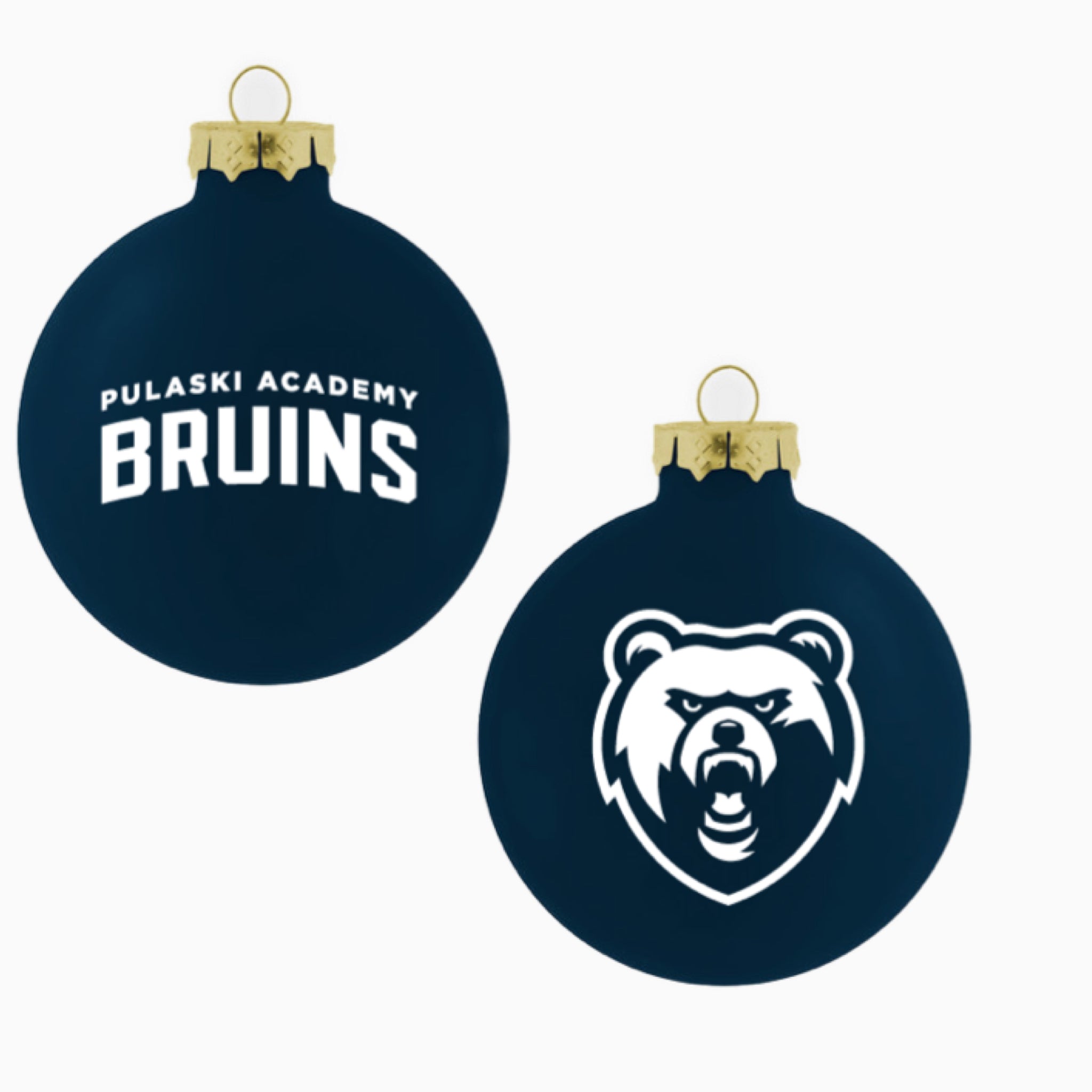 Double Sided Glass Navy Ornament (Bear/PA Wordmark)