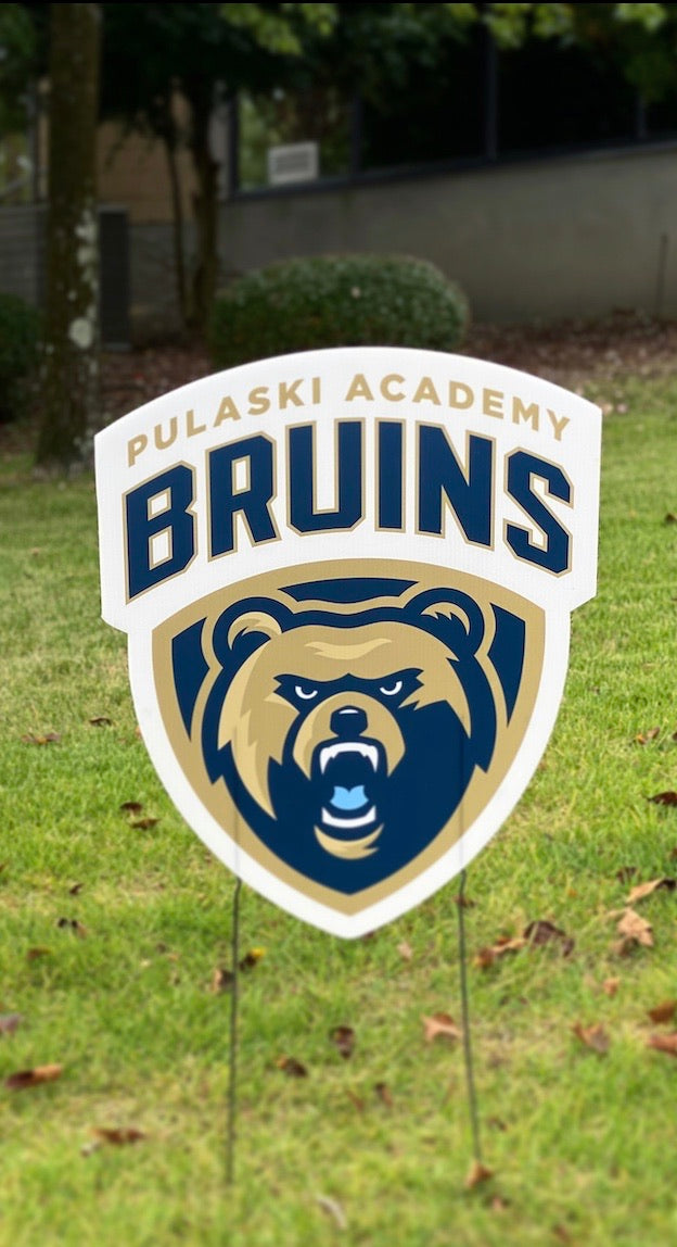 Yard Sign - Bear Shield with Text *Must be picked up in The Den*