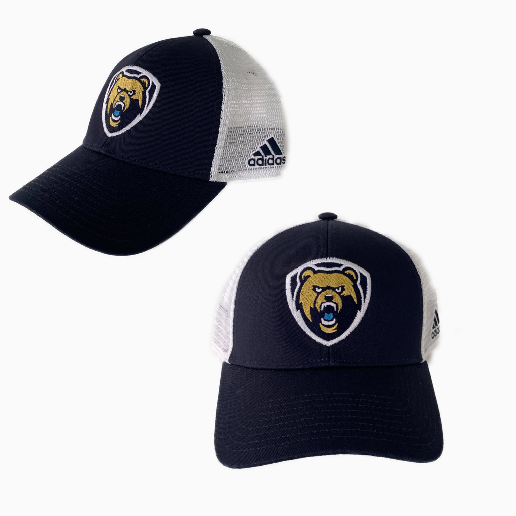 Adidas Structured Mesh Low Profile Navy/White Hat - Bear Head