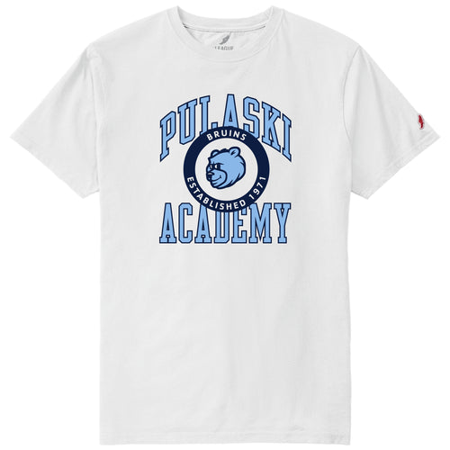 Women's League White Classic Tee - Arched PA/Bruiser Circle