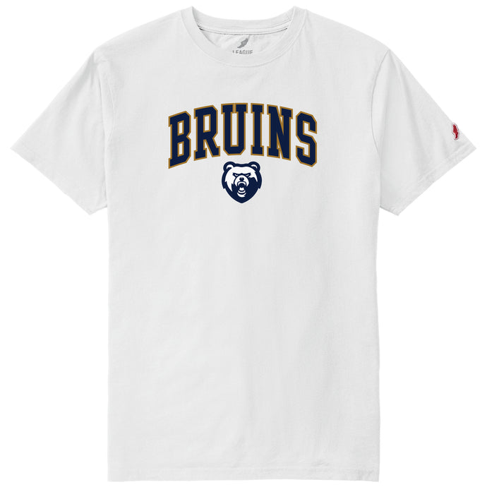 Women's League White All American Tee - Arched Bruins Over Bear Head