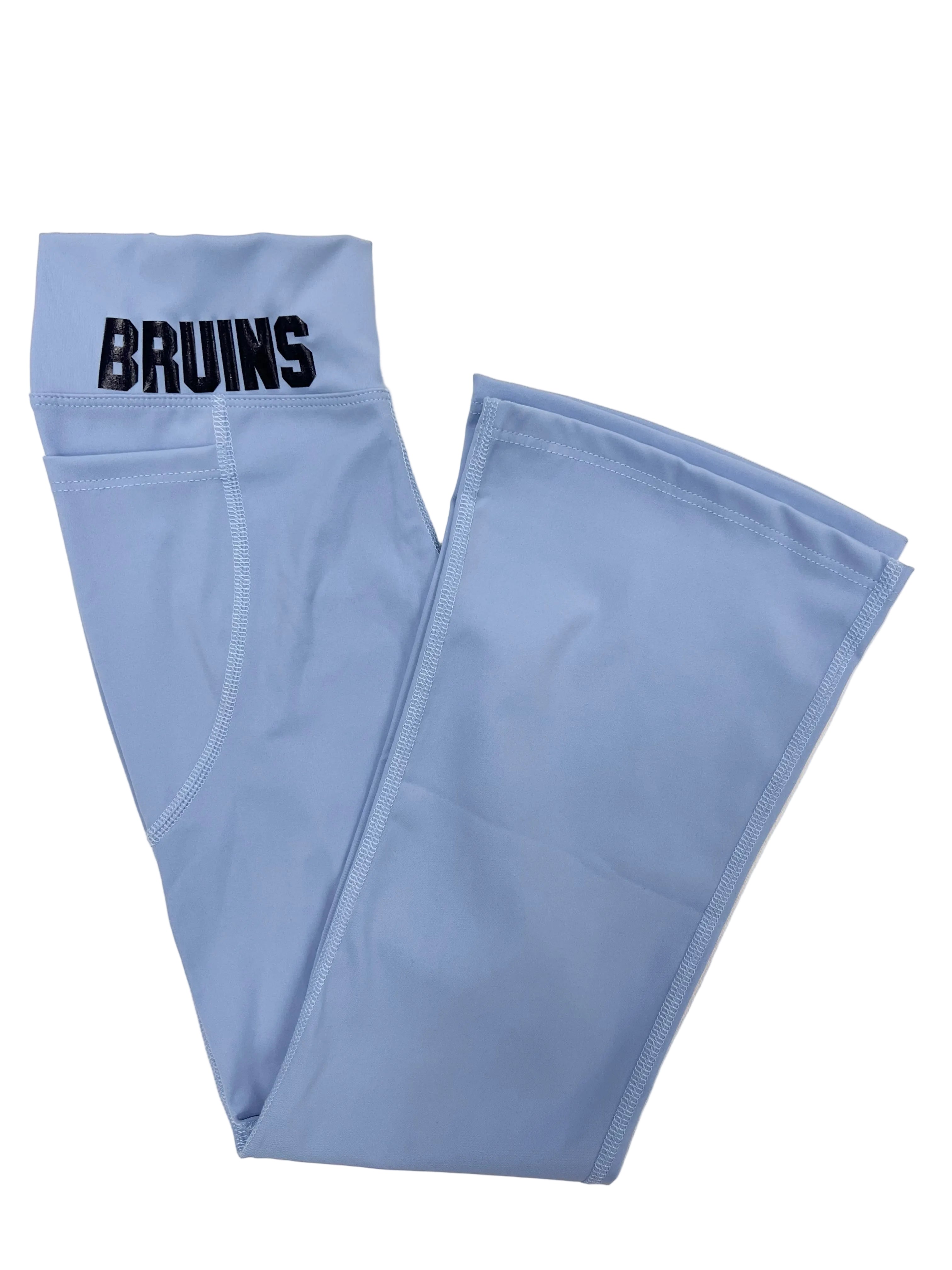 Girls' Flare Leggings with Pocket - Light Blue