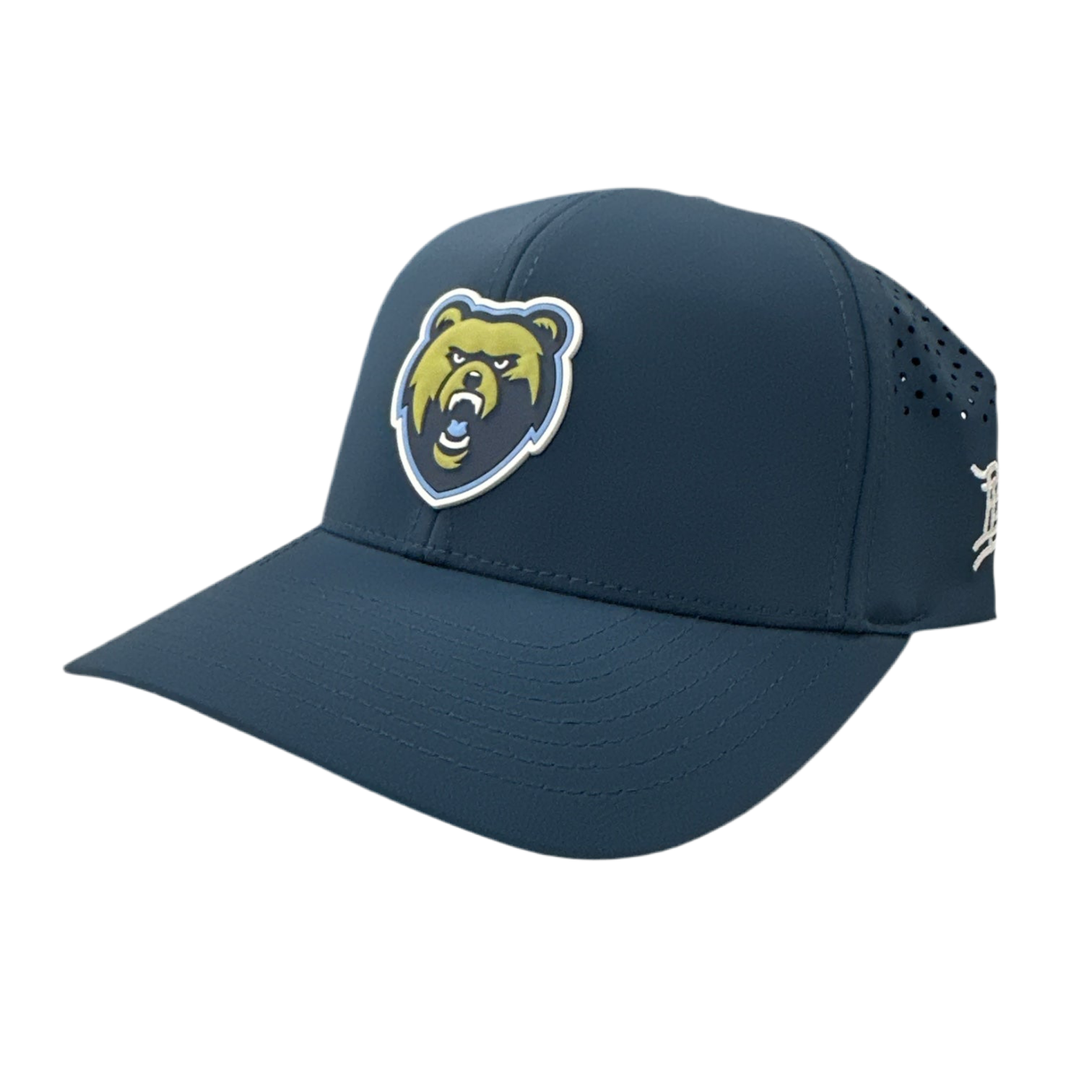 Branded Bills Navy Perforated Performance Hat - PVC Bear Head