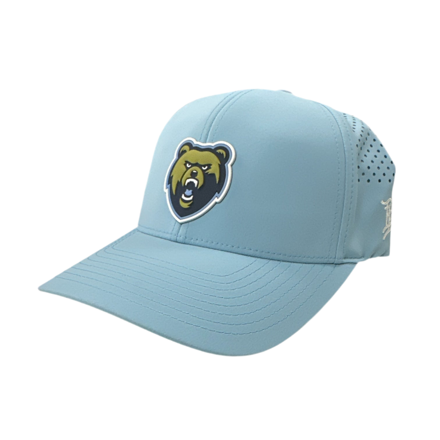 Branded Bills Sky Blue Perforated Performance Hat - PVC Bear Head