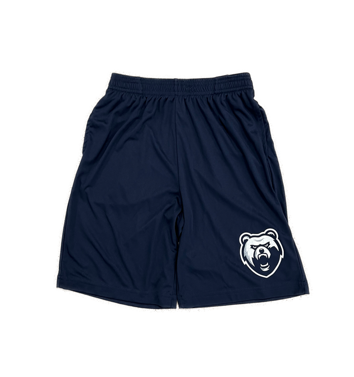 Men's Navy Athletic Shorts - Bear Head