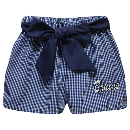 Toddler Girls' Checked Short w/ Tie Sash - Bruins Embroidered Logo