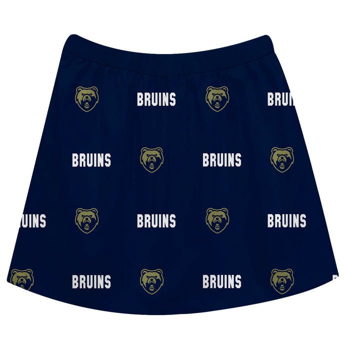 Girls' Navy Skirt with Repeat Logo Print - BRUINS/Bear Head