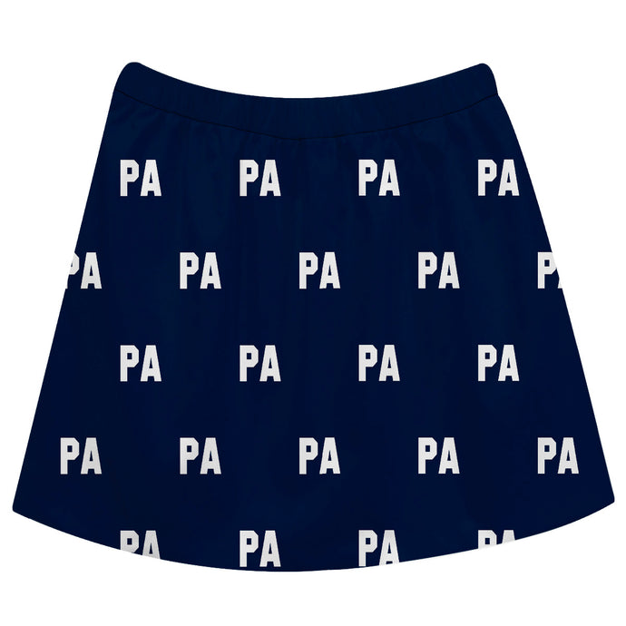 Girls' Navy Skirt with Repeat Logo Print - PA