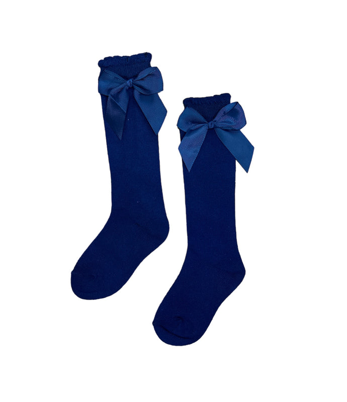 Navy Bow Socks