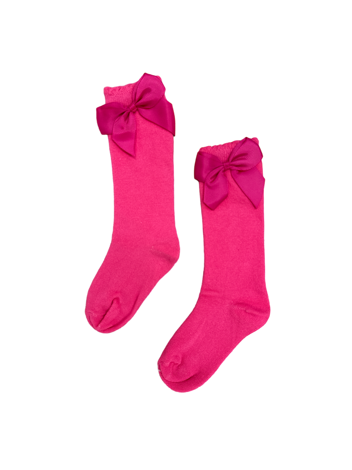 Hot Pink Bow Socks