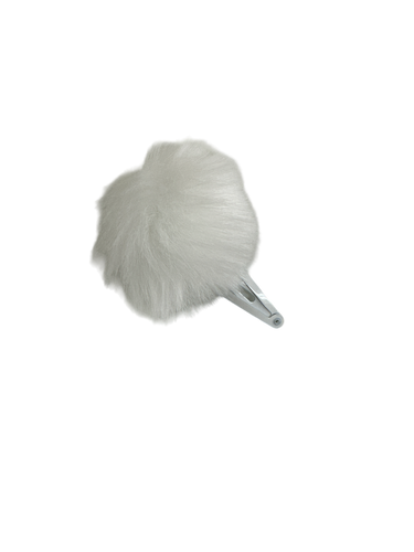Hair Fluff Ball Clip - White