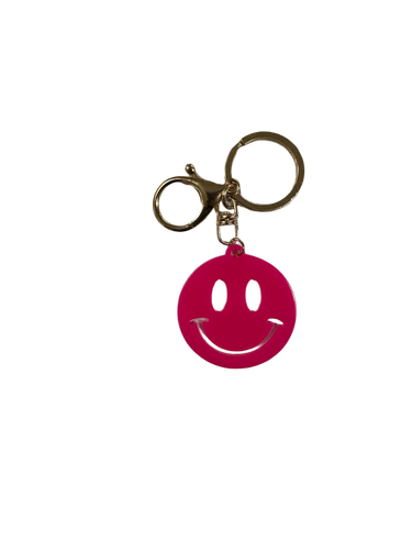Keychain - Hot Pink Smiley Face