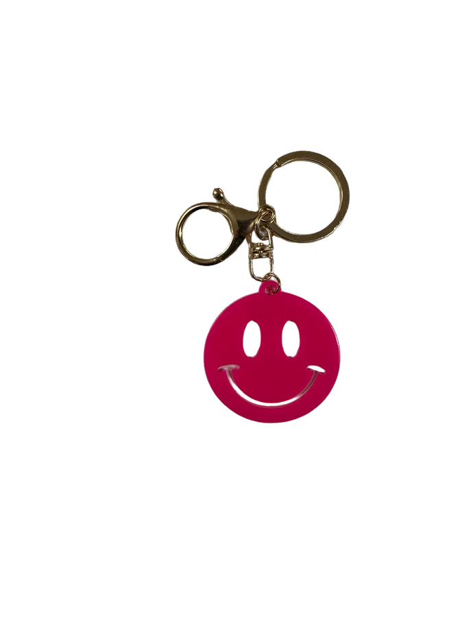 Keychain - Hot Pink Smiley Face