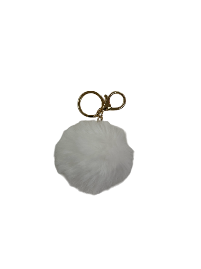 Fluff Ball Keychain - White