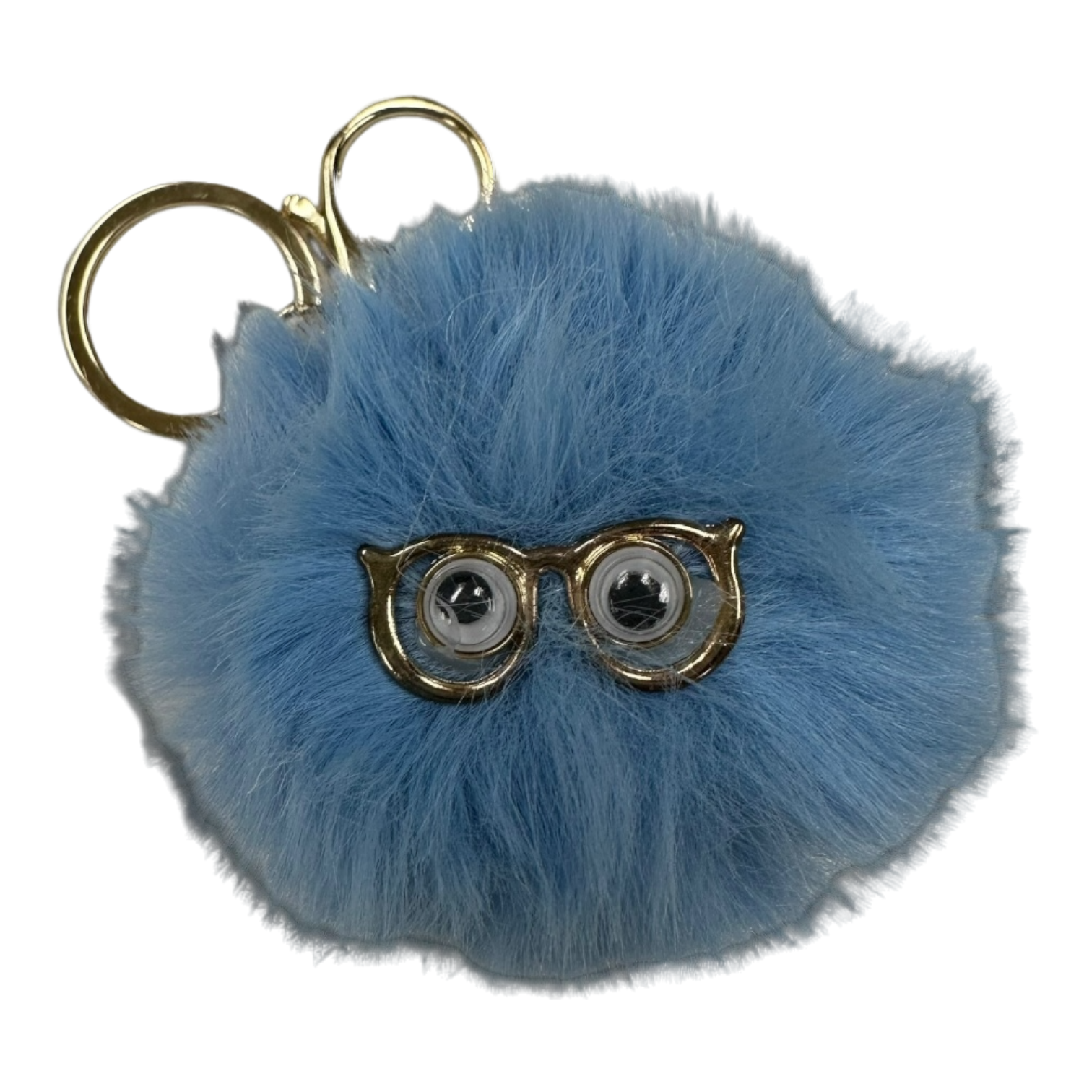 Fluff Ball Keychain - Light Blue (Eyeballs)