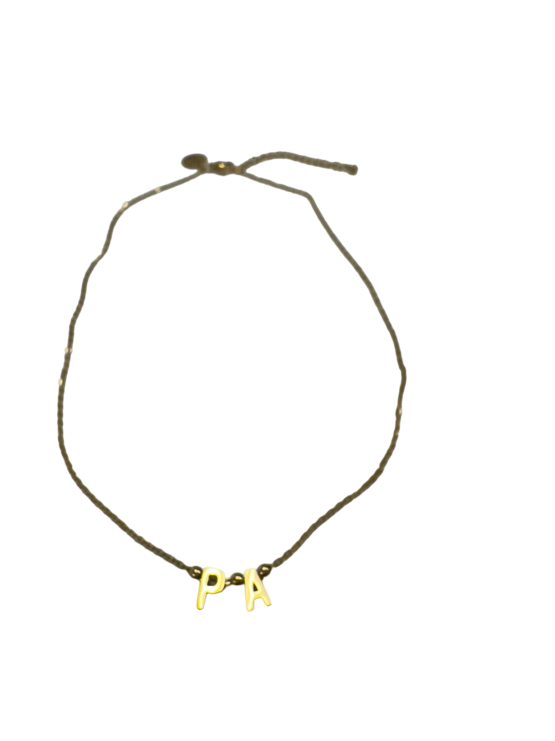 Gold Tone Necklace with "PA" Charm