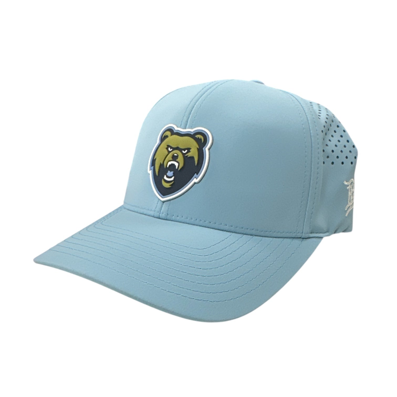 Branded Bills Sky Blue Perforated Performance Hat - PVC Bear Head