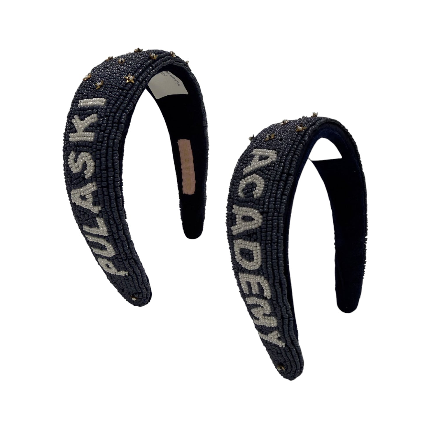 Fully Beaded Navy Headband - Pulaski Academy/Stars