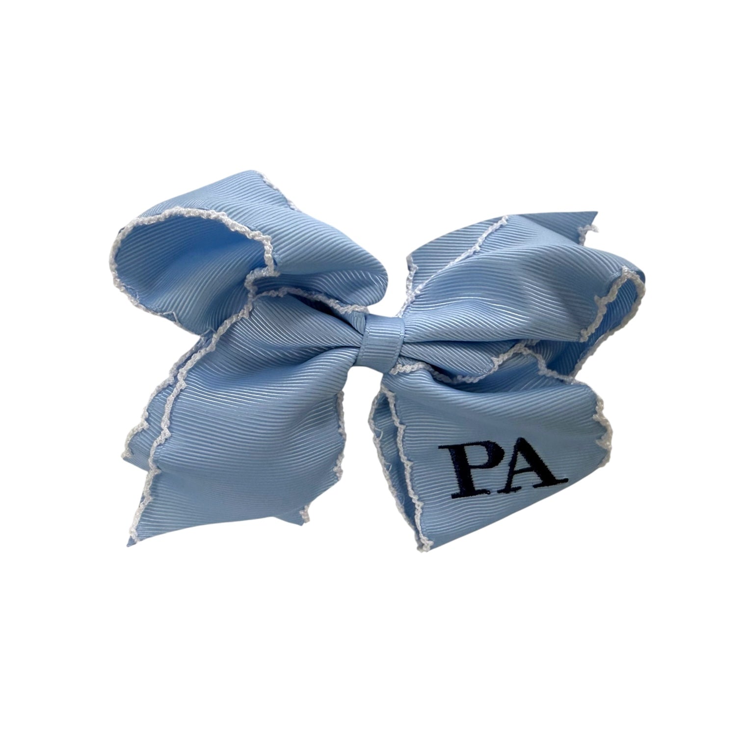 Light Blue Moonstitch Bow - Bruins