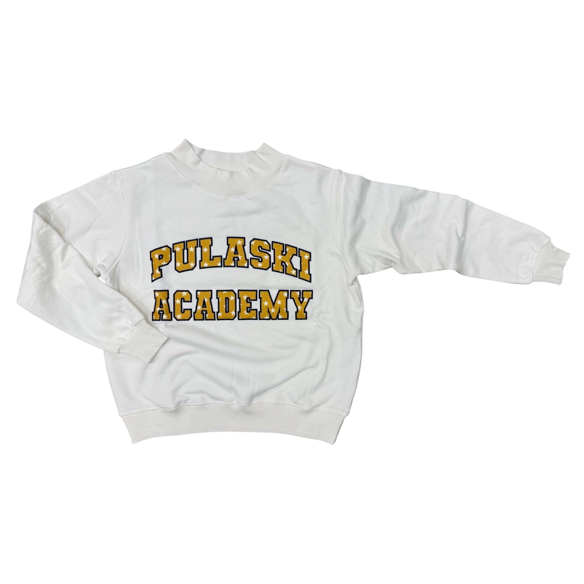 Women's White Crew Sweatshirt - Stars Applique