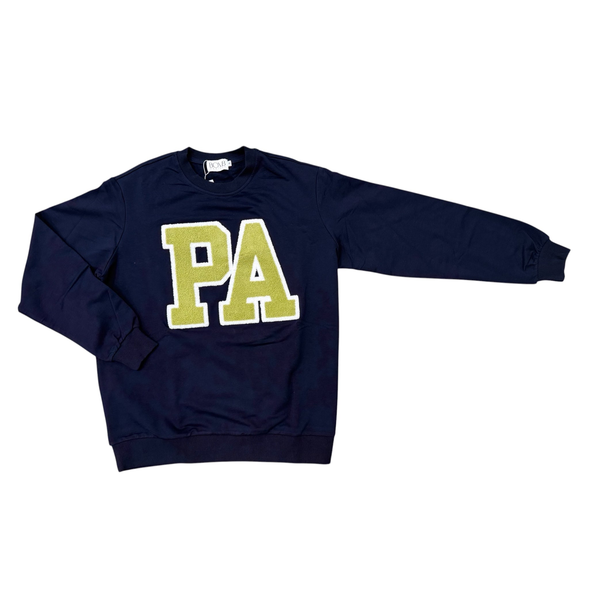 Women's Navy Crew w/ Chenille Applique - PA