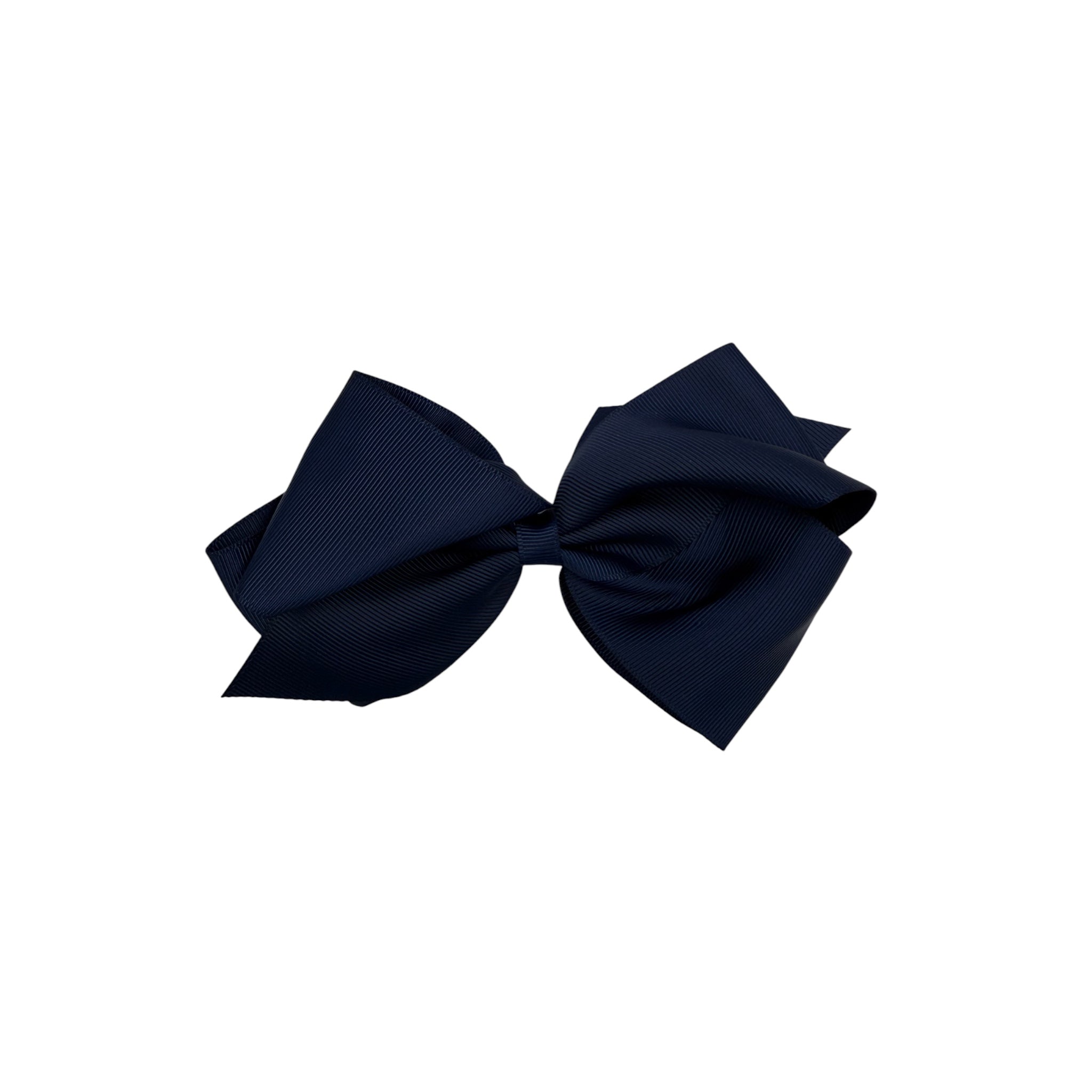 Hair Small Grosgrain Bow French Clip - Navy