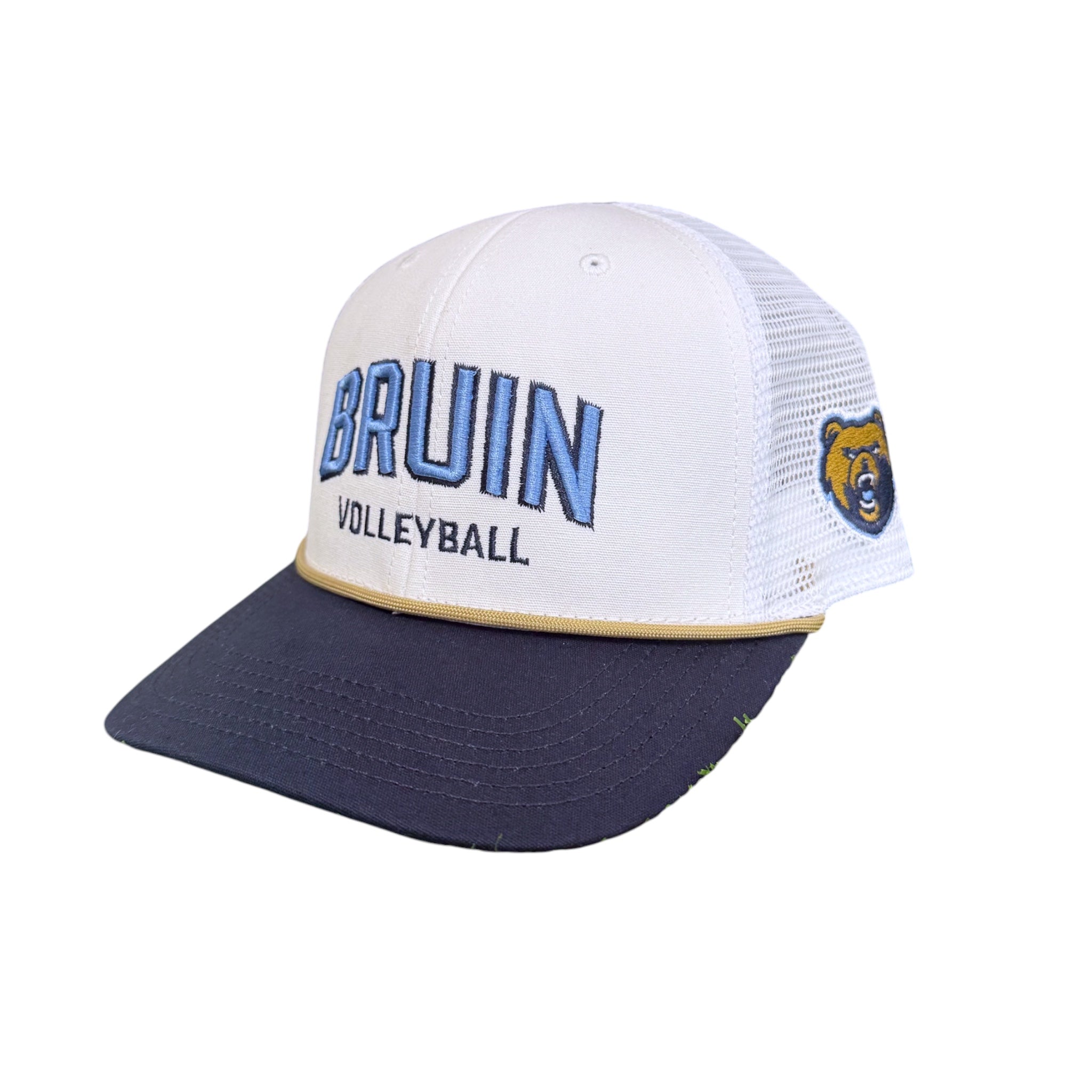 Legacy Mid-Pro White Hat w/ Navy Bill & Gold Rope - BRUIN VOLLEYBALL