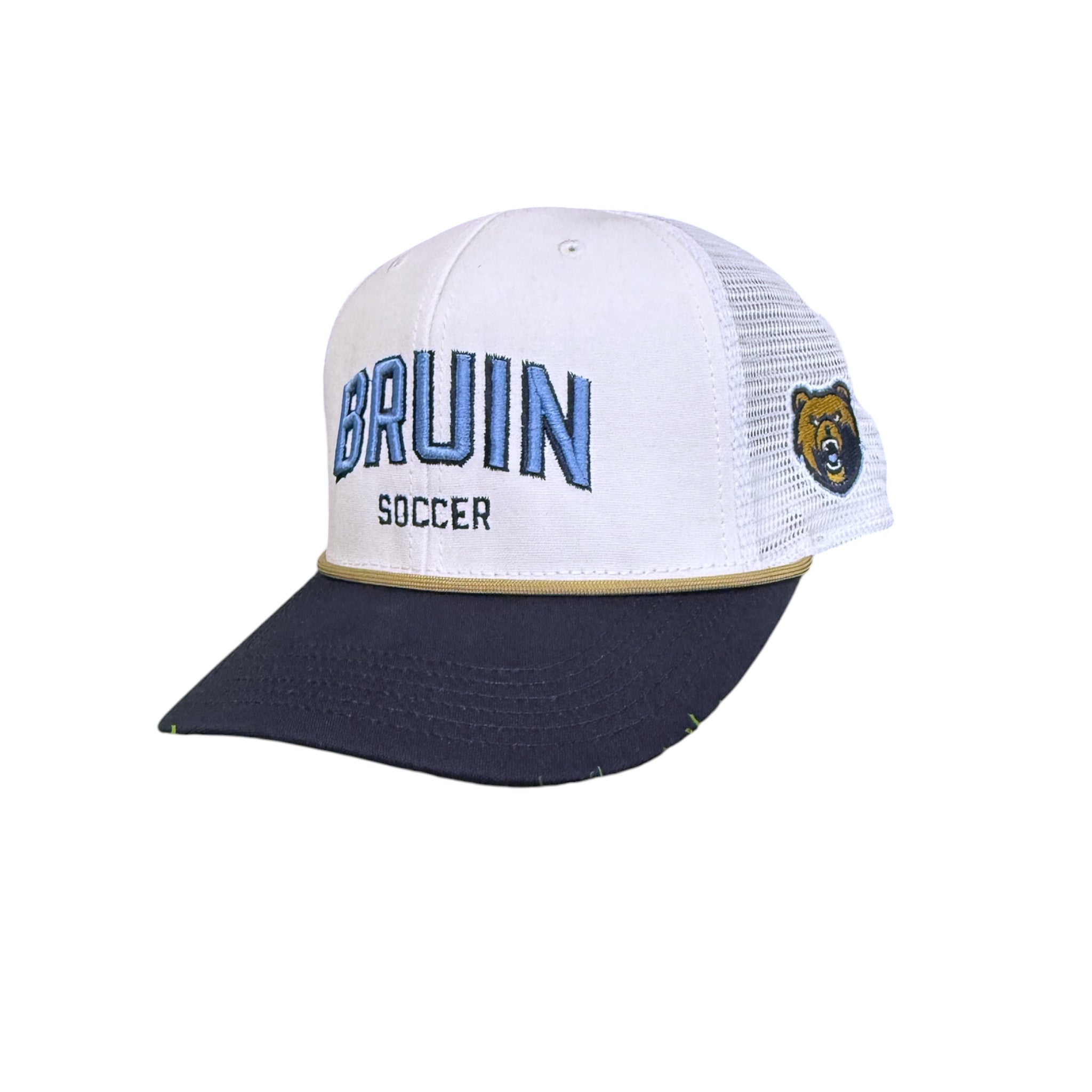 Legacy Mid-Pro White Hat w/ Navy Bill & Gold Rope - BRUIN SOCCER