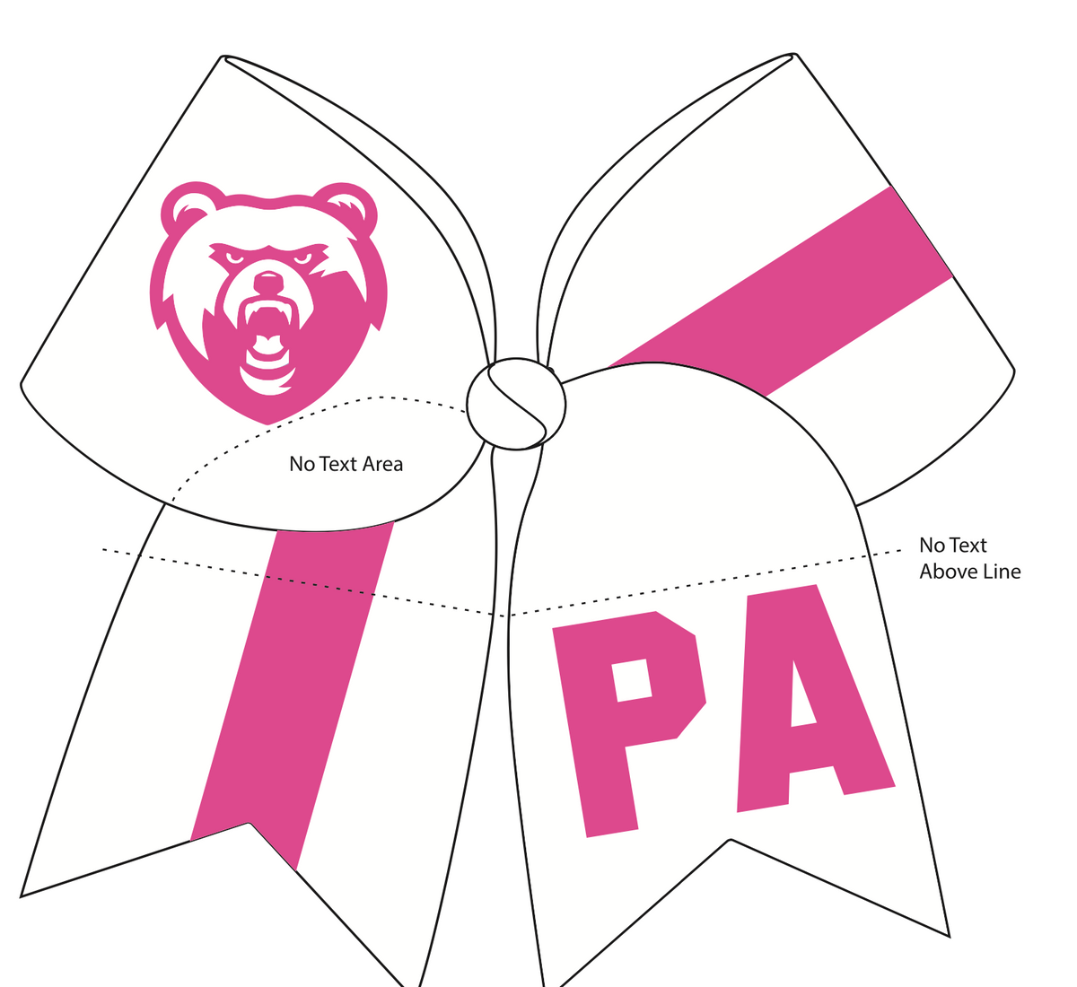 Spirit Big Bow Barrette - Stripes/Bear Head/PA