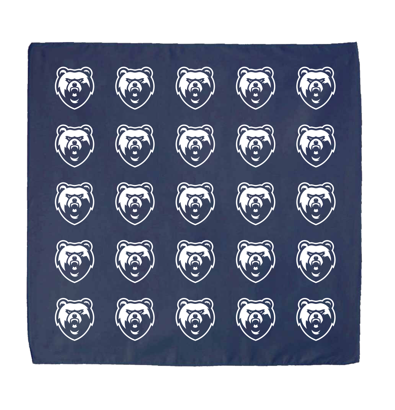 Navy Bandana - Bear Head Repeat