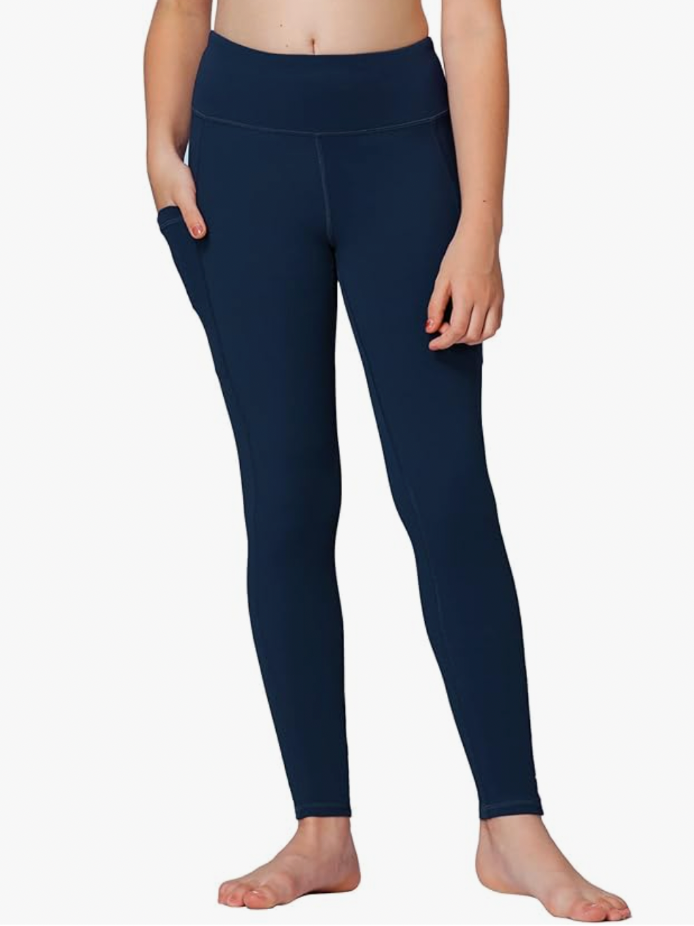 Girls' Navy Yoga Pants w/ Pockets - BRUINS