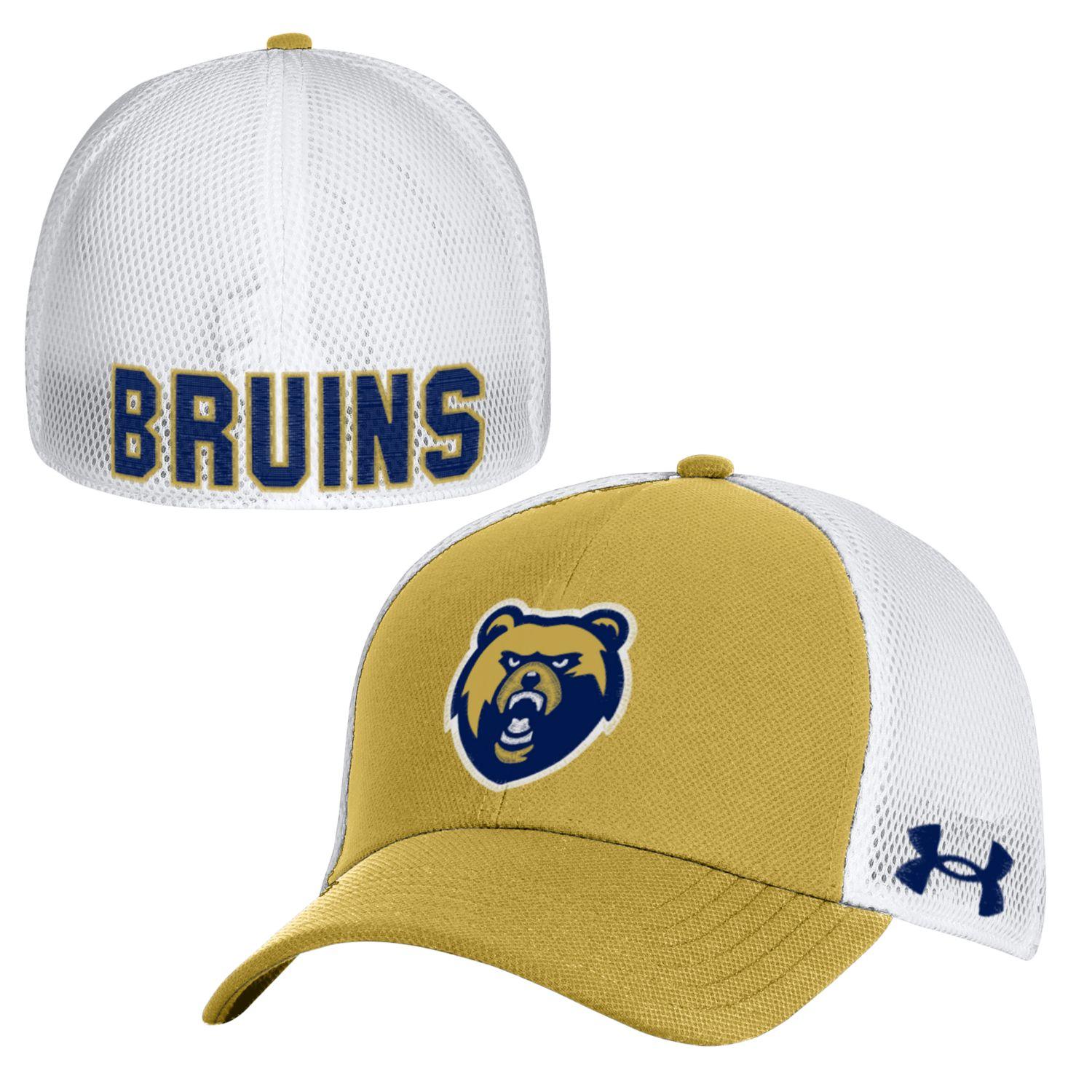 UA 2 Size Spacer Mesh Blitz Gold/White Hat - 3D Bear/BRUINS